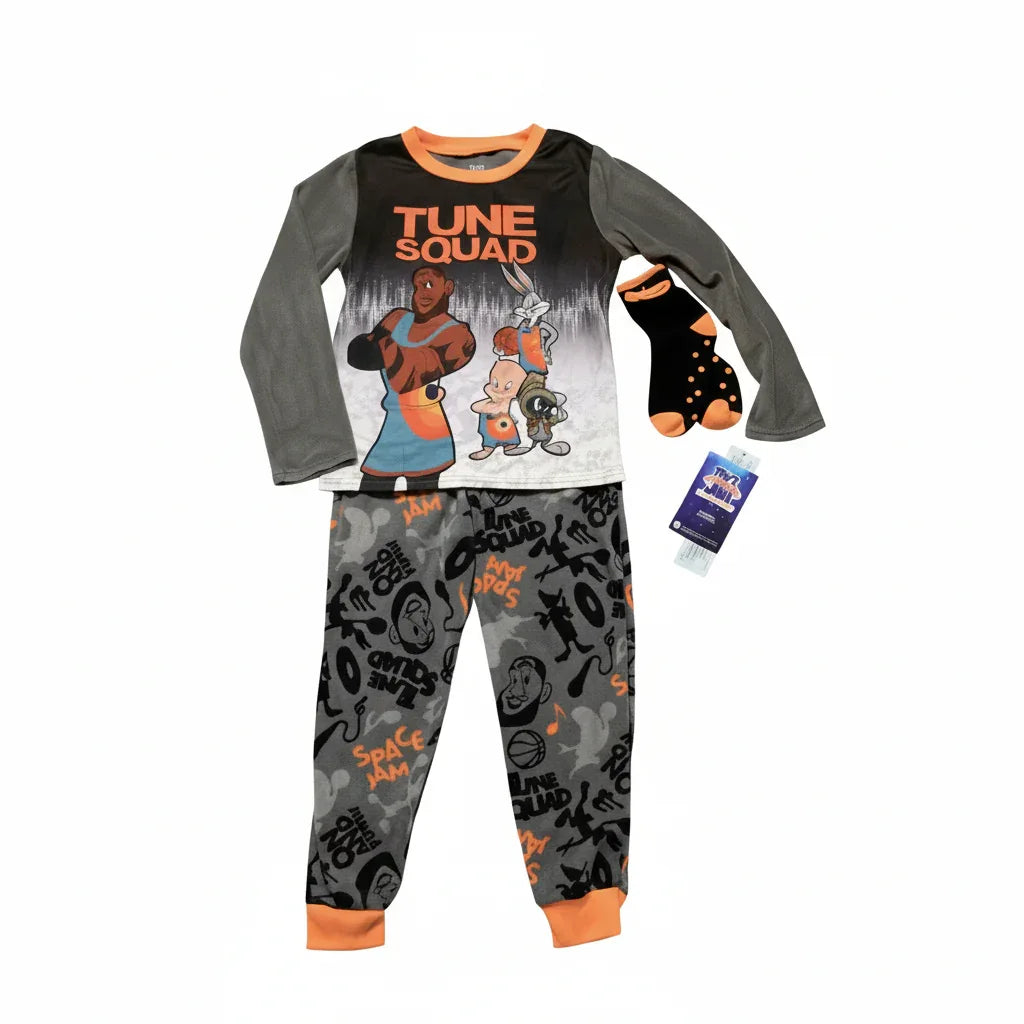 Space Jam Tune Squad LeBron James Boys Pajama Set With Socks - Gomix Brands Outlet